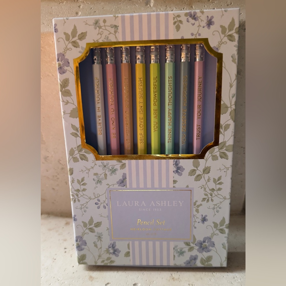 Laura Ashley Floral Pencil Set with Pastel Hues